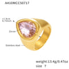 Wholesale Heavy Industry Casting 316L Stainless Steel Water Drop Geometric Ring Electroplated Fashion Minimalist Women's Jewelry