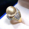 Wholesale Heavy Industry Design Geometric Ring Copper Imitation Pearl Zirconia Jewelry