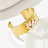 Wholesale Heavyduty Pearlembellished Geometric Exaggerated Electroplated Stainless Steel Bracelet For Women