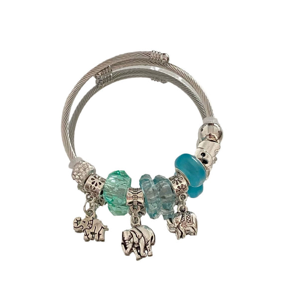 Wholesale High End Elephant Pendant Bracelet With Electroplating Stainless Steel Material