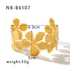 Wholesale High End Exaggerated Personality Flower Petal 18K Titanium Steel Bracelet With Electroplating For Women