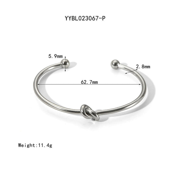 Wholesale High End Niche Design Glossy Knotted Stainless Steel Bracelet With 18K Gold Plated Color Preserving Vacuum Real Gold Electroplating In Pvd Furnace