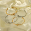 Wholesale High End Niche Design Glossy Knotted Stainless Steel Bracelet With 18K Gold Plated Color Preserving Vacuum Real Gold Electroplating In Pvd Furnace