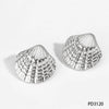 Wholesale High End Titanium Steel Square Geometric Texture Electroplated Women's Earrings