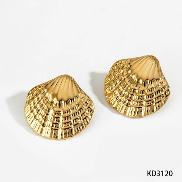 Wholesale High End Titanium Steel Square Geometric Texture Electroplated Women's Earrings