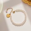 Wholesale High Grade Fancy Pearl Bracelet In Light Luxury Niche Elegant Style Made Of Titanium Steel With Geometric Pattern And Electroplating Treatment