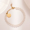 Wholesale High Grade Fancy Pearl Bracelet In Light Luxury Niche Elegant Style Made Of Titanium Steel With Geometric Pattern And Electroplating Treatment