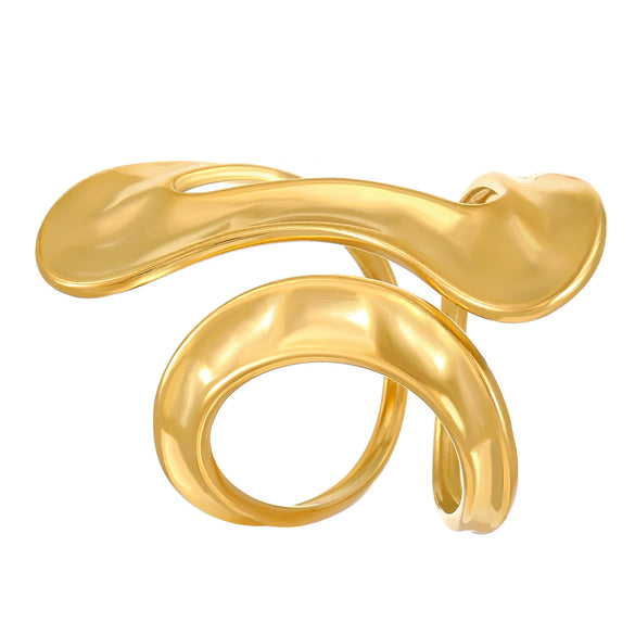 Wholesale High Grade Stainless Steel Irregular Geometric Joint Ring For Women With Electroplating Treatment