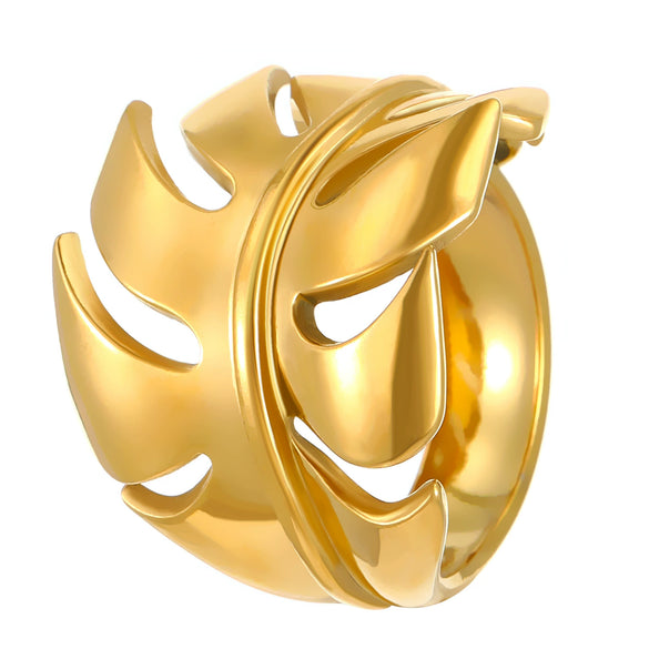 Wholesale High Grade Stainless Steel Irregular Geometric Joint Ring For Women With Electroplating Treatment