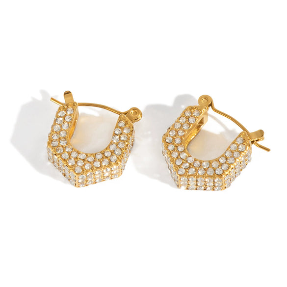 Wholesale High Grade Unisex U Shaped Titanium Steel Earrings With 18K Gold Pvd Vacuum Real Gold Electroplating Fashion And Versatile