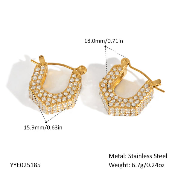 Wholesale High Grade Unisex U Shaped Titanium Steel Earrings With 18K Gold Pvd Vacuum Real Gold Electroplating Fashion And Versatile