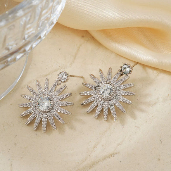 Wholesale High Luxury Zircon Earrings Copper Geometric Style For Women