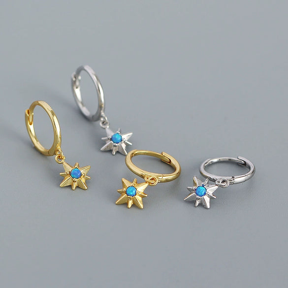 Wholesale High Quality Earrings 925 Silver Star Design Electroplated