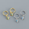 Wholesale High Quality Earrings 925 Silver Star Design Electroplated