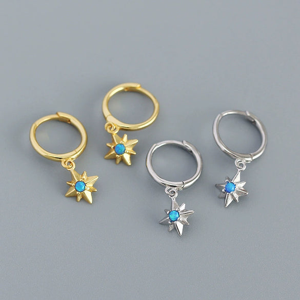 Wholesale High Quality Earrings 925 Silver Star Design Electroplated