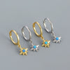Wholesale High Quality Earrings 925 Silver Star Design Electroplated