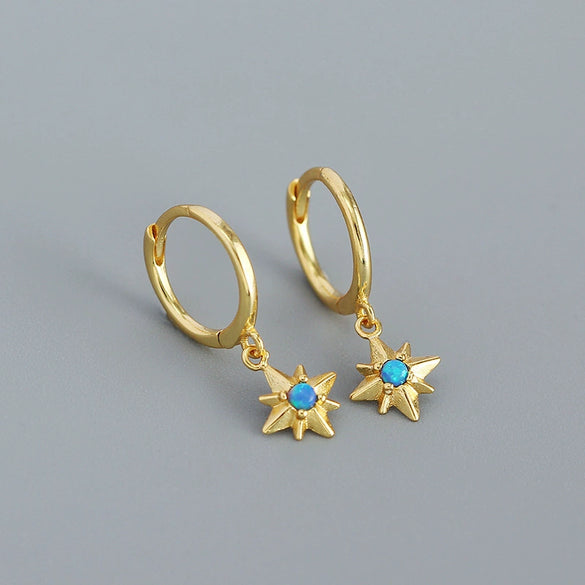 Wholesale High Quality Earrings 925 Silver Star Design Electroplated