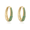 Wholesale Highend Copper Inlaid Colored Diamond Oval Ushaped Geometric Earrings For Women