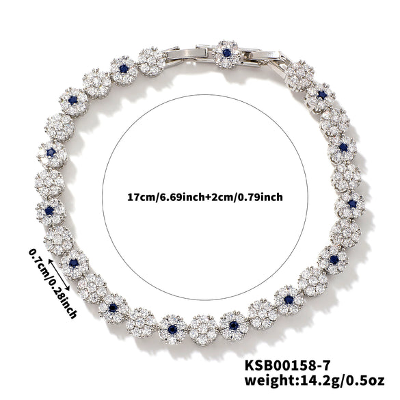 Wholesale Highend Copper Zircon Flower Shape Bracelet Jewelry For Women