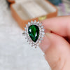 Wholesale Highend Dropshaped Copper Ring For Women With Zirconia And Geometric Design