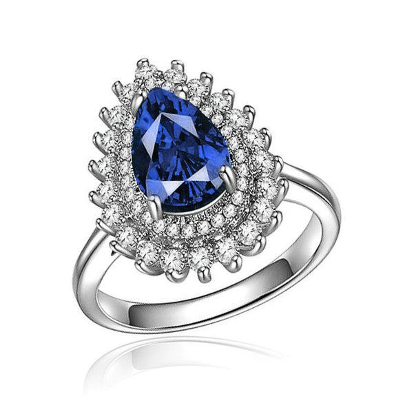 Wholesale Highend Dropshaped Copper Ring For Women With Zirconia And Geometric Design