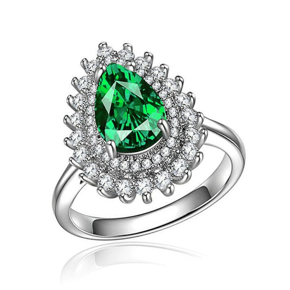 Wholesale Highend Dropshaped Copper Ring For Women With Zirconia And Geometric Design