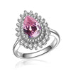Wholesale Highend Dropshaped Copper Ring For Women With Zirconia And Geometric Design