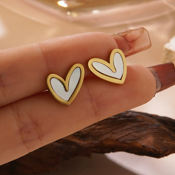 Wholesale Highend Electroplated Stainless Steel Heart Earrings For Women