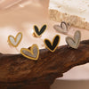 Wholesale Highend Electroplated Stainless Steel Heart Earrings For Women