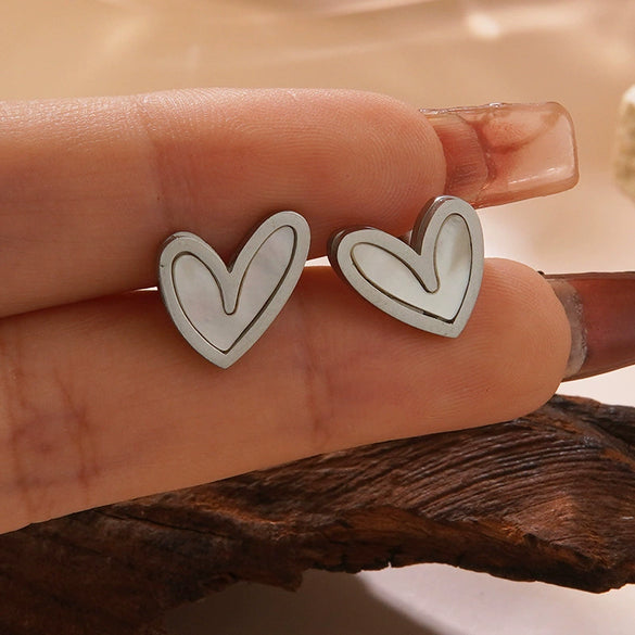 Wholesale Highend Electroplated Stainless Steel Heart Earrings For Women