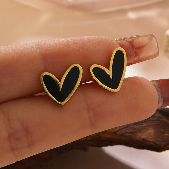 Wholesale Highend Electroplated Stainless Steel Heart Earrings For Women