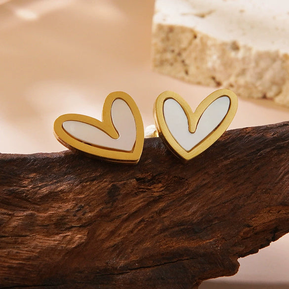 Wholesale Highend Electroplated Stainless Steel Heart Earrings For Women