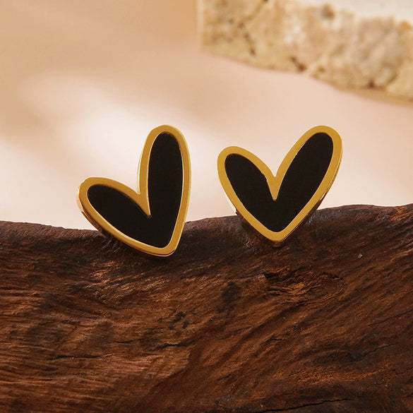 Wholesale Highend Electroplated Stainless Steel Heart Earrings For Women