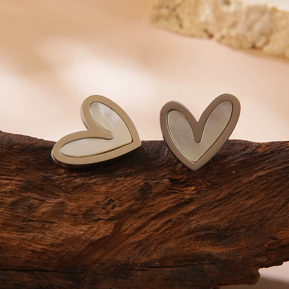 Wholesale Highend Electroplated Stainless Steel Heart Earrings For Women