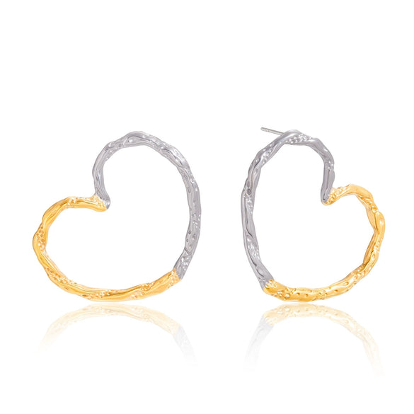 Wholesale Highend Electroplated Stainless Steel Heart Shape Geometric Earrings For Women