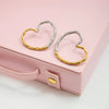 Wholesale Highend Electroplated Stainless Steel Heart Shape Geometric Earrings For Women