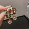 Wholesale Highend Feel Geometric Pearl Zircon Earrings With Electroplating