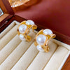Wholesale Highend Feel Geometric Pearl Zircon Earrings With Electroplating