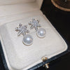 Wholesale Highend Feel Geometric Pearl Zircon Earrings With Electroplating