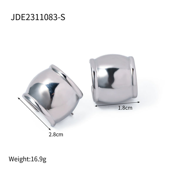 Wholesale Highend Geometric And Wave Pattern Electroplated Stainless Steel Earrings For Women