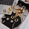 Wholesale Highend Geometric And Wave Pattern Electroplated Stainless Steel Earrings For Women