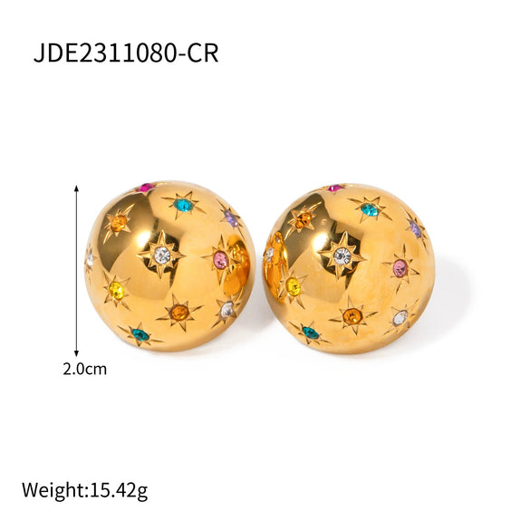Wholesale Highend Geometric And Wave Pattern Electroplated Stainless Steel Earrings For Women