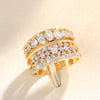 Wholesale Highend Geometric Multiline Women's Ring Copper Zirconia