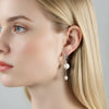 Wholesale Highend Geometric Silver Electroplated Stud And Tassel Earrings For Women