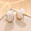Wholesale Highend Geometric Stainless Steel Dripping Oil Earrings For Women