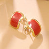 Wholesale Highend Geometric Stainless Steel Dripping Oil Earrings For Women