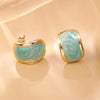 Wholesale Highend Geometric Stainless Steel Dripping Oil Earrings For Women