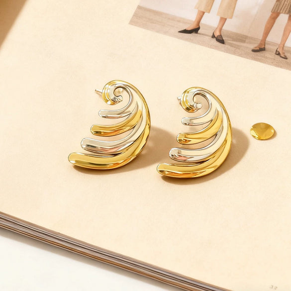 Wholesale Highend Geometric Stainless Steel Electroplated Earrings For Women