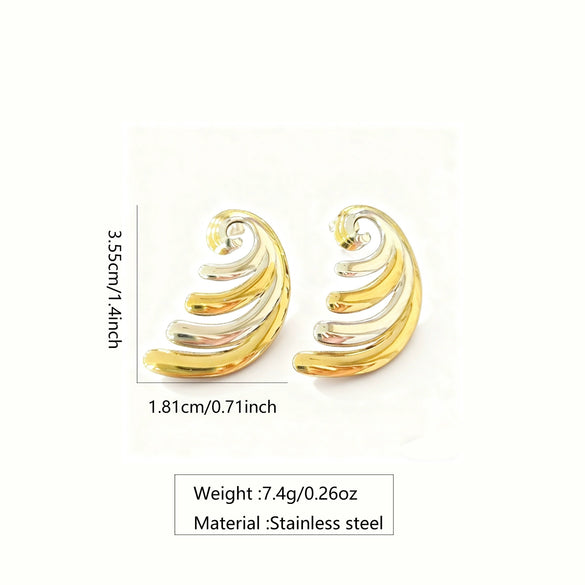 Wholesale Highend Geometric Stainless Steel Electroplated Earrings For Women