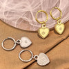 Wholesale Highend Geometric Stainless Steel Heartshaped Diamond Pendant Earrings For Women